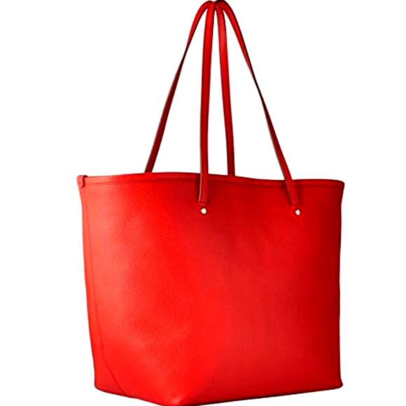 COACH Designer Red Crossgrain Large Street City Tote Purse Hand Bag - Picture 3 of 5